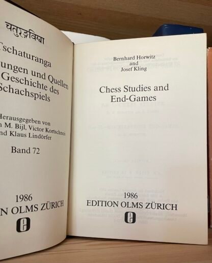 Bernhard Horowitz Josef Kling Chess studies and end-games Ed. Olms 1986 - immagine 6