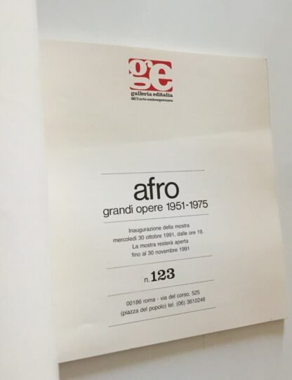 Afro grandi opere 1951-1975  Roma Galleria editalia 1991 - immagine 3