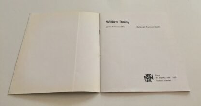 William Bailey catalogo Galleria il Fante di Spade Roma febbraio 1973 - immagine 2