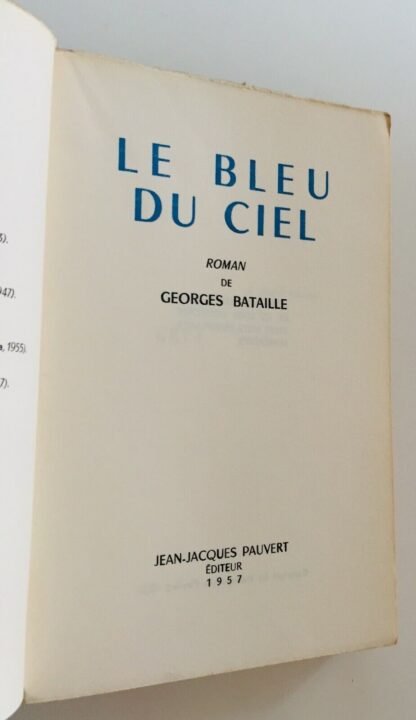 Georges Bataille Le bleu du ciel Jean-Jacques Pauvert ed.numerata 1957 - immagine 3