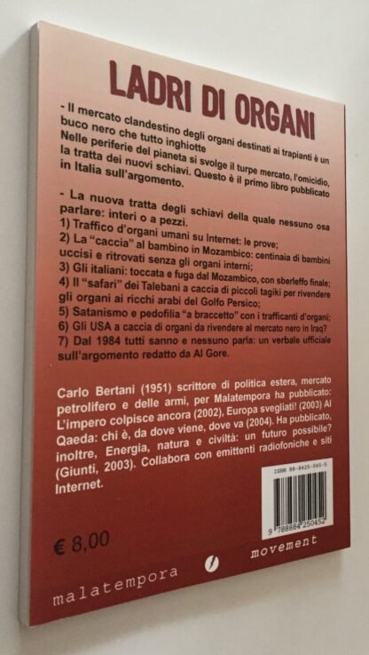 Carlo Bertani Ladri di organi il traffico clandestino malatempora 2005 - immagine 2