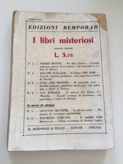 Earl Derr Biggers  Il Cammello nero "i libri misteriosi" Bemporad 1930 - immagine 3