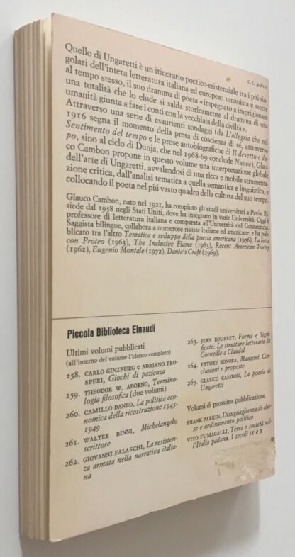 Glauco Cambon La poesia di Ungaretti Piccola Biblioteca Einaudi 1976 - immagine 2