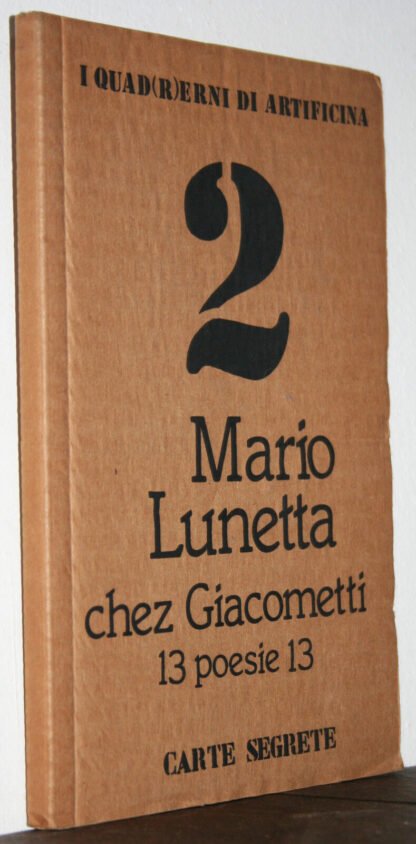 Mario Lunetta chez Giacometti 13 poesie Artificina Carte Segrete 1979