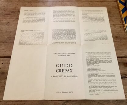 Guido Crepax a proposito di Valentina Galleria Obelisco Roma 14 gennaio 1975 - immagine 3