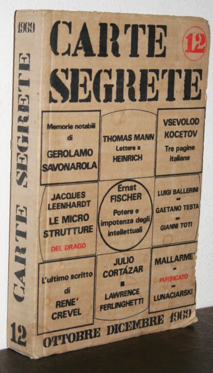 Carte Segrete anno III  OTT-DIC 1969 N. 12  Savonarola Thomas Mann Mallarmé Ferlinghetti