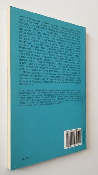 Vladimir Jankélévitch Debussy e il mistero Il Mulino prima ed. 1991 - immagine 2