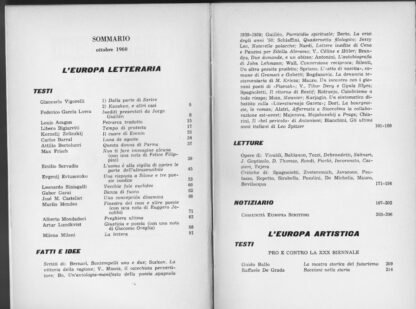 L'Europa letteraria - L'Europa artistica Anno I n.4 ottobre 1960 - immagine 3