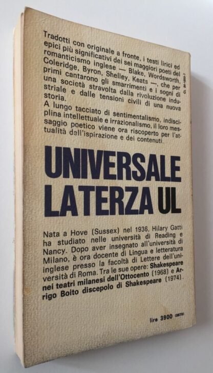 Hilary Gatti La poesia romantica inglese Antologia con testo a fronte UL 1977 - immagine 2