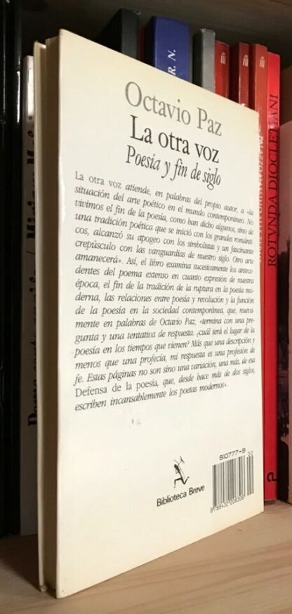 Octavio Paz La otra voz Seix Barral Biblioteca Breve seconda edizione 1990 - immagine 2