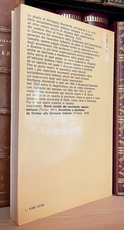 Abendroth La socialdemocrazia in Germania Editori Riuniti 1980 - immagine 2