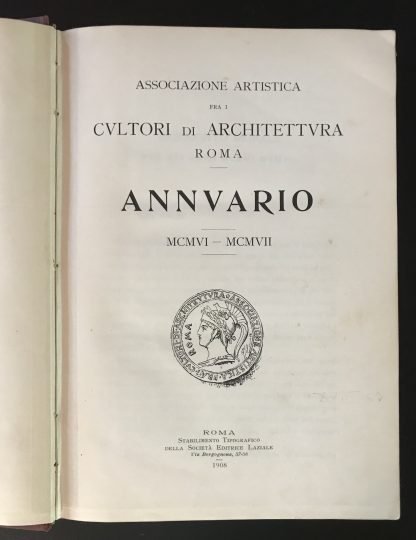 Associazione Artistica fra i cultori di Architettura Roma Annuari 1906 -1911 - immagine 2