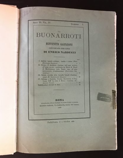 Il Buonarroti scritti sopra le arti e le lettere Serie III Vol IV anni 1890-1892 - immagine 2