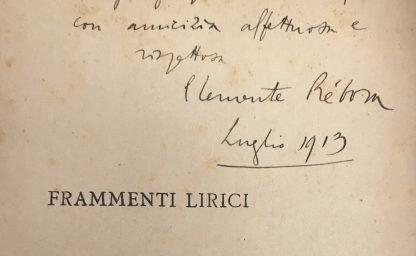 Clemente Rebora Frammenti lirici libreria della voce 1913 dedica autografa dell'A. - immagine 2