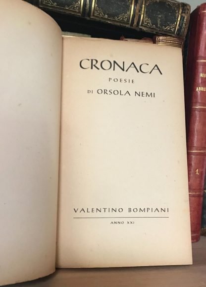 Cronaca poesie di Orsola Nemi Bompiani 1942-XX dedica autografa dell'A. - immagine 4