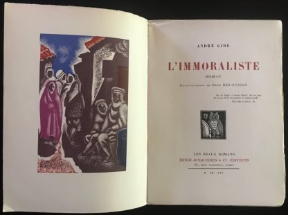 André Gide L'immoraliste Ill. de René Ben-Sussan H. Jonquières & Cie 1925 - immagine 5