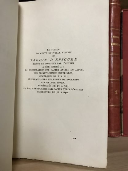 Anatole France Le Jardin d'Épicure revue et corrigée par L'Auteur Aveline 1924 - immagine 5