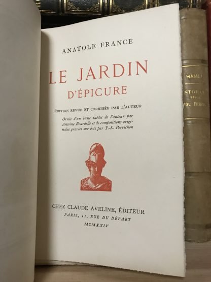 Anatole France Le Jardin d'Épicure revue et corrigée par L'Auteur Aveline 1924 - immagine 3