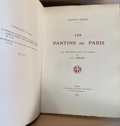 Gustave Coquiot Les Pantins de Paris illustrations de J. L. Forain Blaizot 1921 - immagine 4