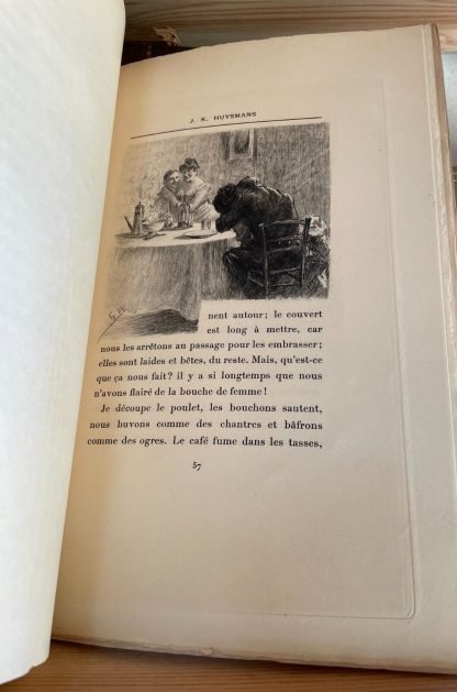 Huysmans Sac au dos compositions et gravure originale de Barlangue Romagnol 1913 - immagine 8