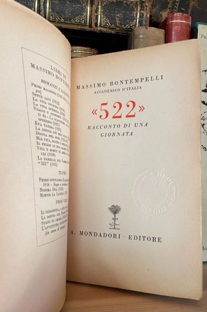 Massimo Bontempelli "522" racconto di una giornata Mondadori 1932 prima edizione - immagine 5