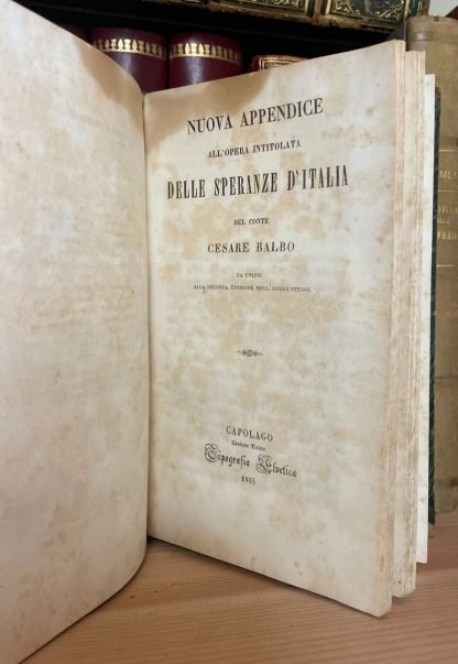 Cesare Balbo Speranze d'Italia Fusione delle schiatte Tip Elvetica Capolago 1844 - immagine 13